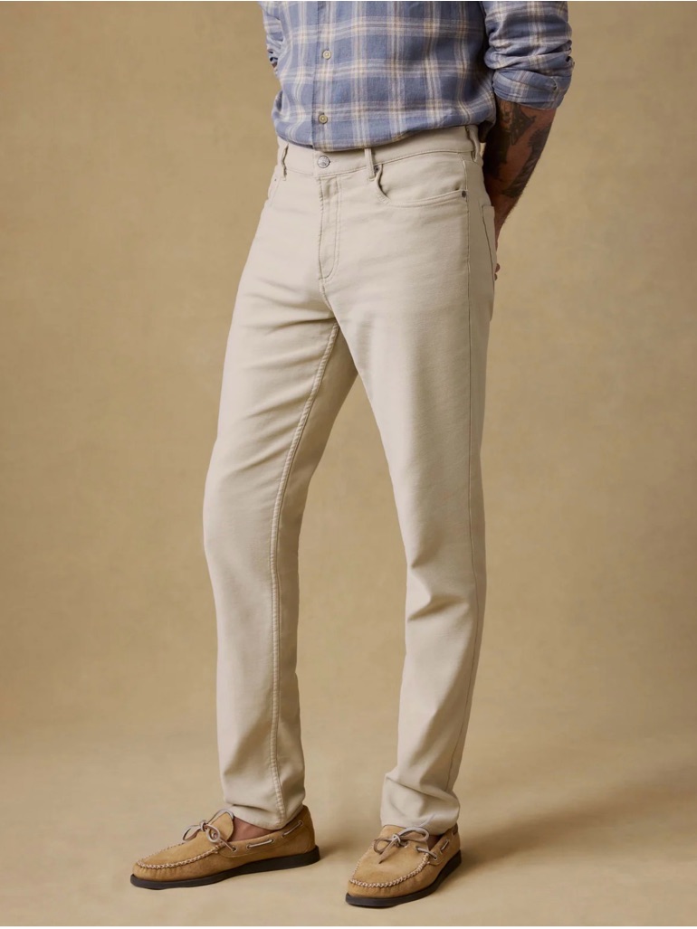 Faherty Men's Stretch Terry 5-Pocket Pant - Stone